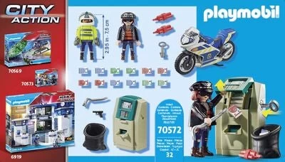Playmobil 70572 City Action Politimotorcykel: Forfølgelse Af Pengerøveren - Billede 3