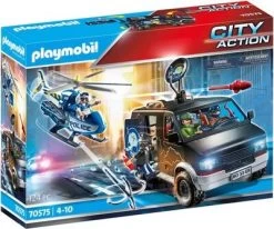 Playmobil 70575 City Action Politihelikopter: Forfølgelse Af Flugtbilen