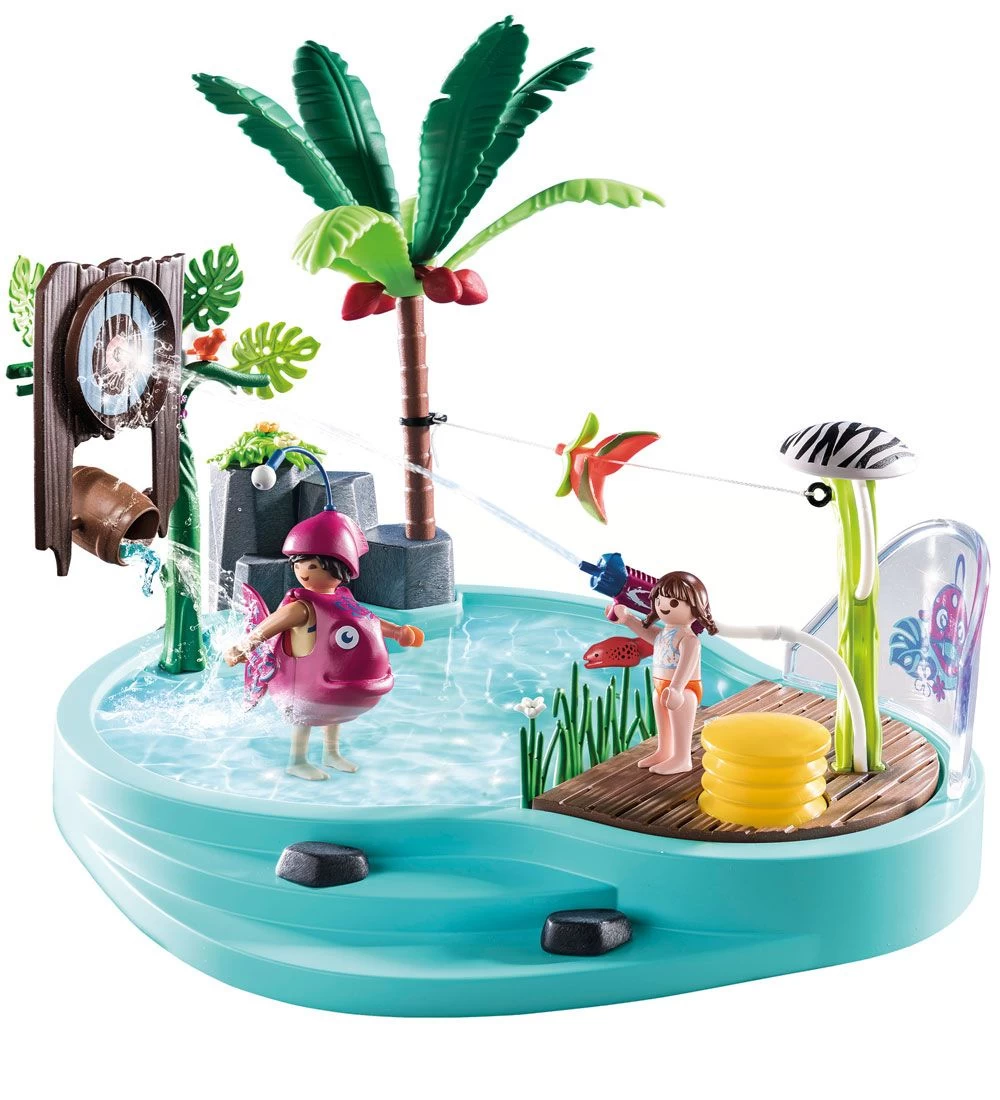 Playmobil Family Fun - Sjov Pool Med Vandpistol - 70610 - 65 Del - Billede 2