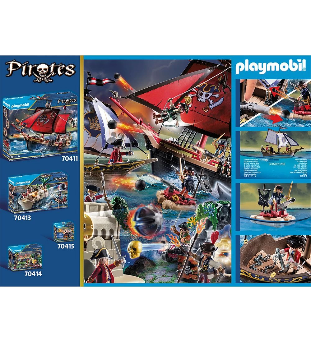 Playmobil Pirates - Rødjakkesejler - 70412 - 87 Dele - Billede 2