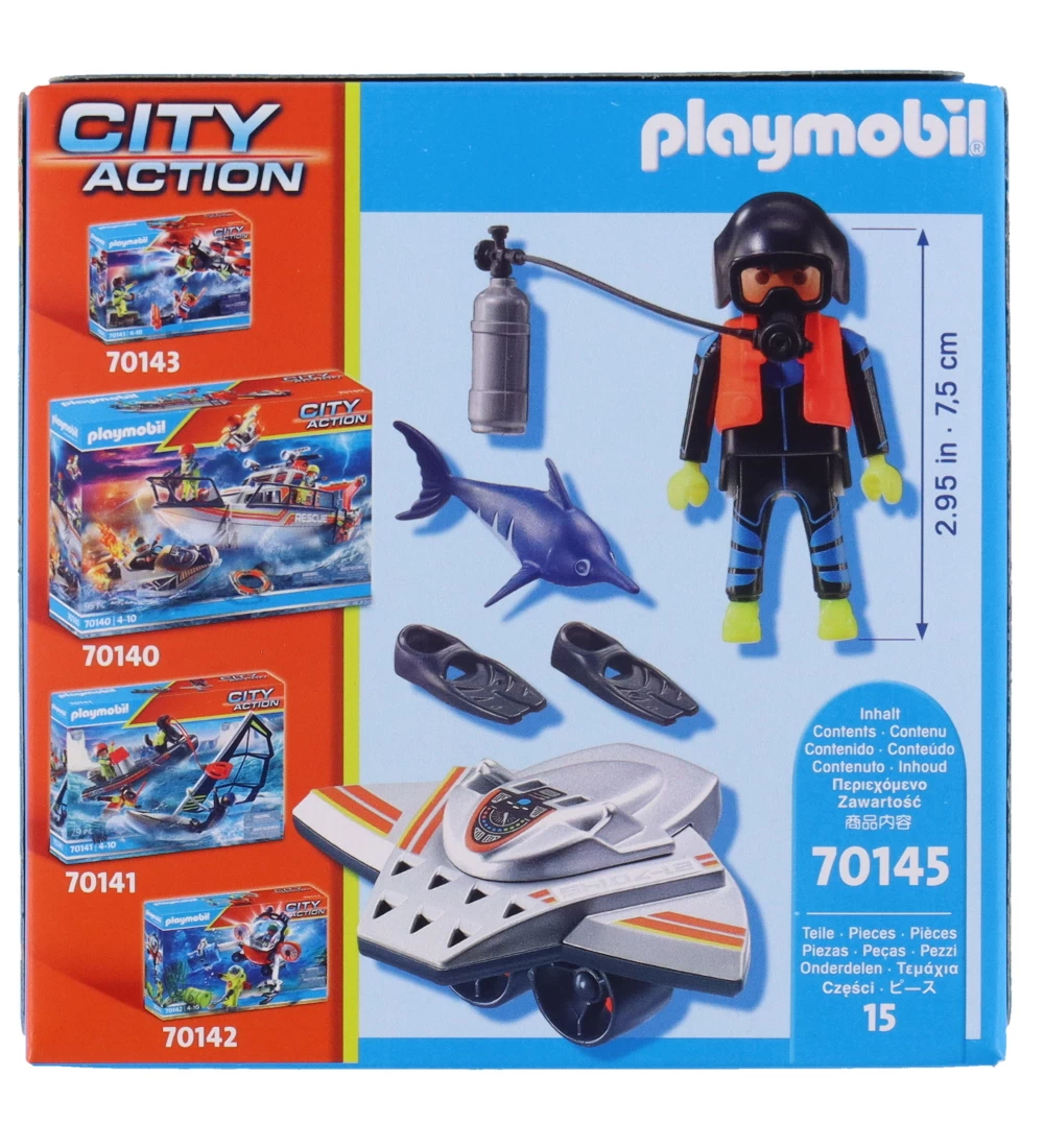 Playmobil City Action - Skibsredning: Dykkerscooter Med Rednings - Billede 2