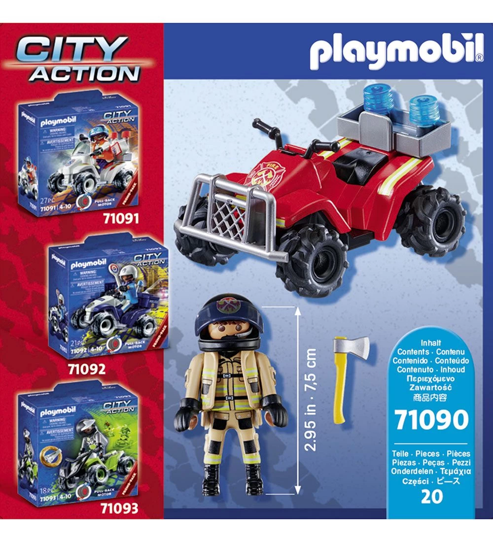 Playmobil City Action - Brandvæsen - Speed Quad - 71090 - 20 Del - Billede 3