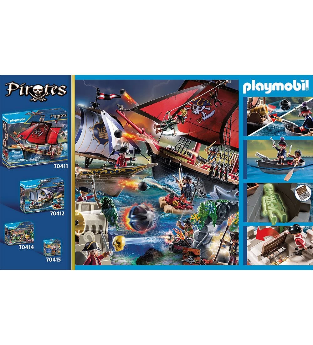Playmobil Pirates - Rødjakkebastion - 70413 - 101 Dele - Billede 3