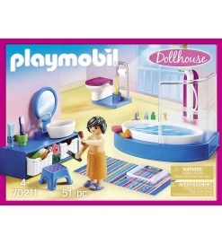 Playmobil Dollhouse - Badeværelse Med Karbad - 70211 - 51 Dele