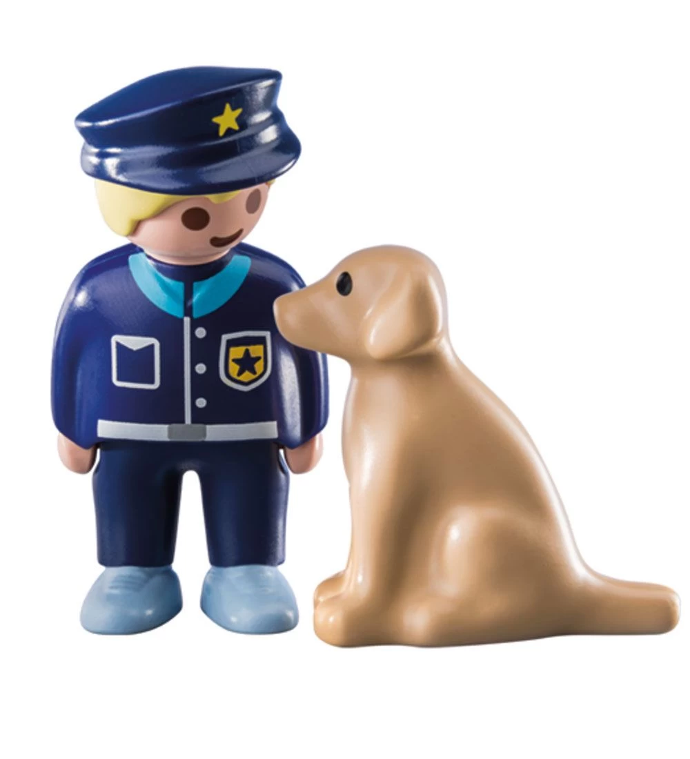 Playmobil 1.2.3 - Politibetjent Med Hund - 70408 - 2 Dele - Billede 2