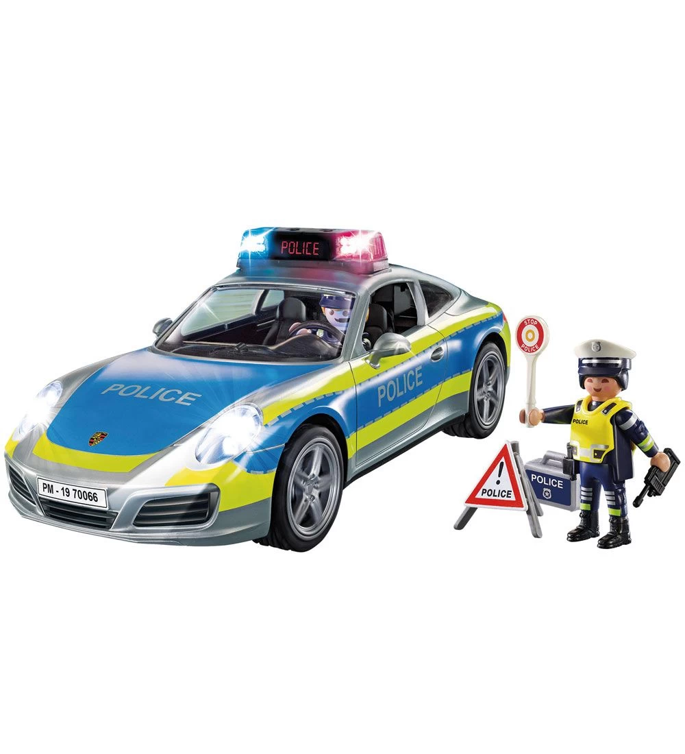 Playmobil - Porsche 911 Carrera 4S Politibil - Grå - 70066 - 36 - Billede 3