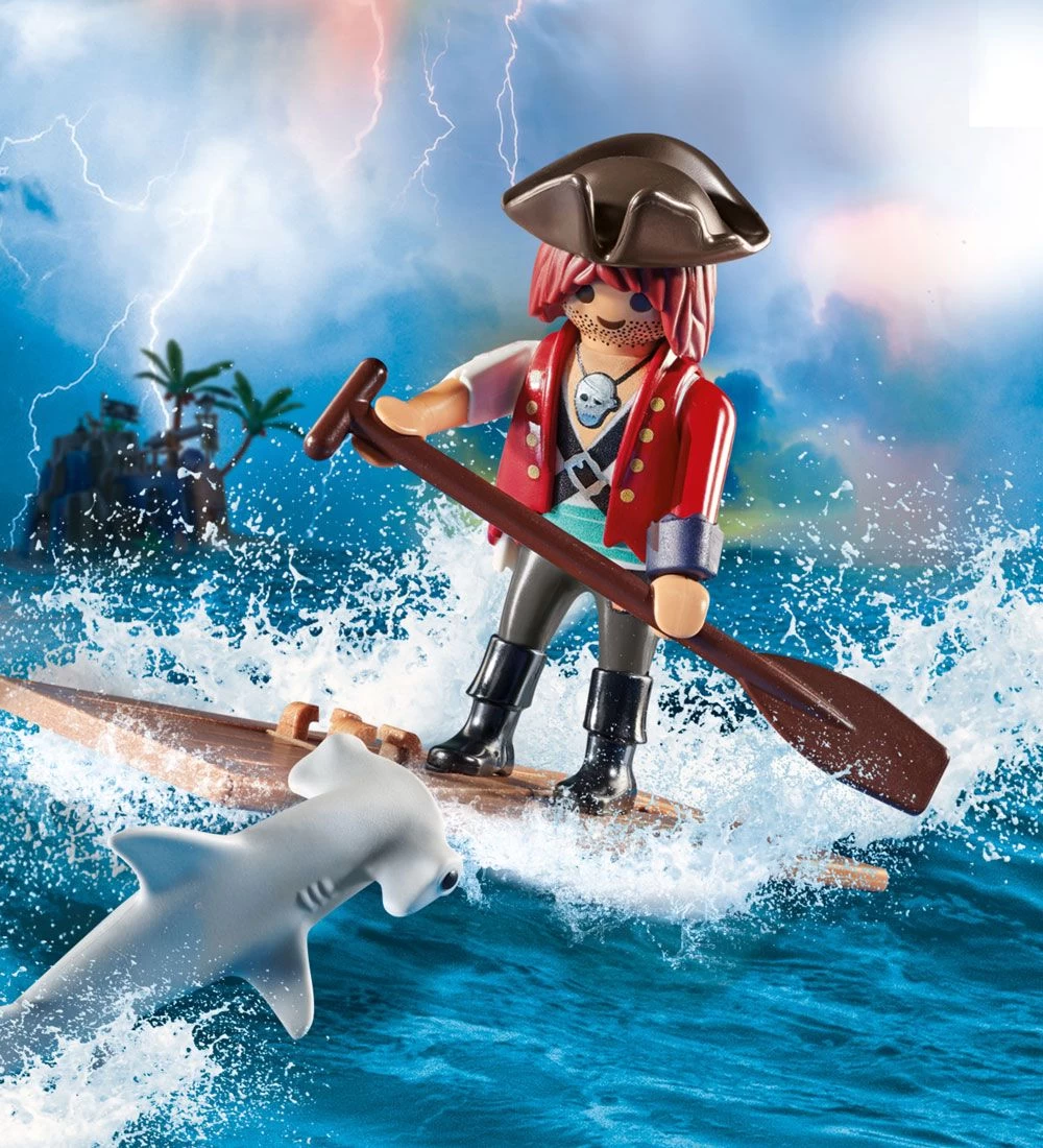 Playmobil SpecialPlus - Pirat Med Tømmerflåde Og Hammerhaj - 705 - Billede 4
