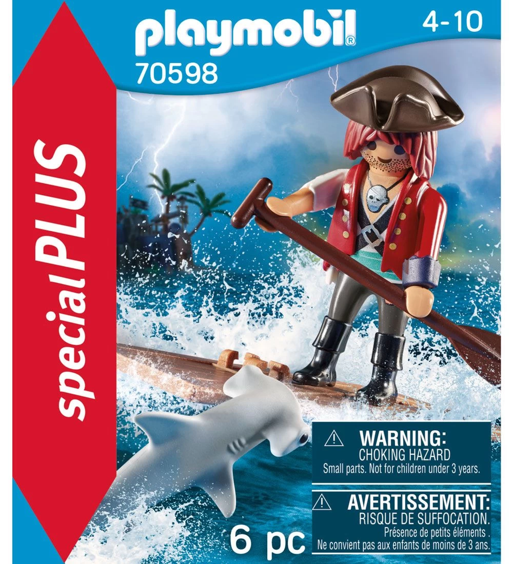 Playmobil SpecialPlus - Pirat Med Tømmerflåde Og Hammerhaj - 705