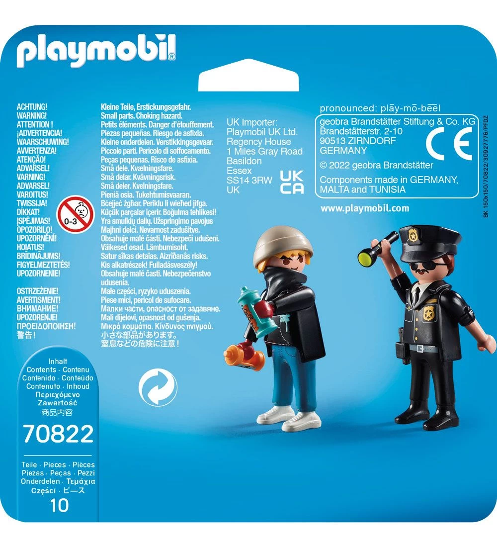Playmobil DuoPack - Politibetjent Og Sprøjte - 70822 - 10 Dele - Billede 3
