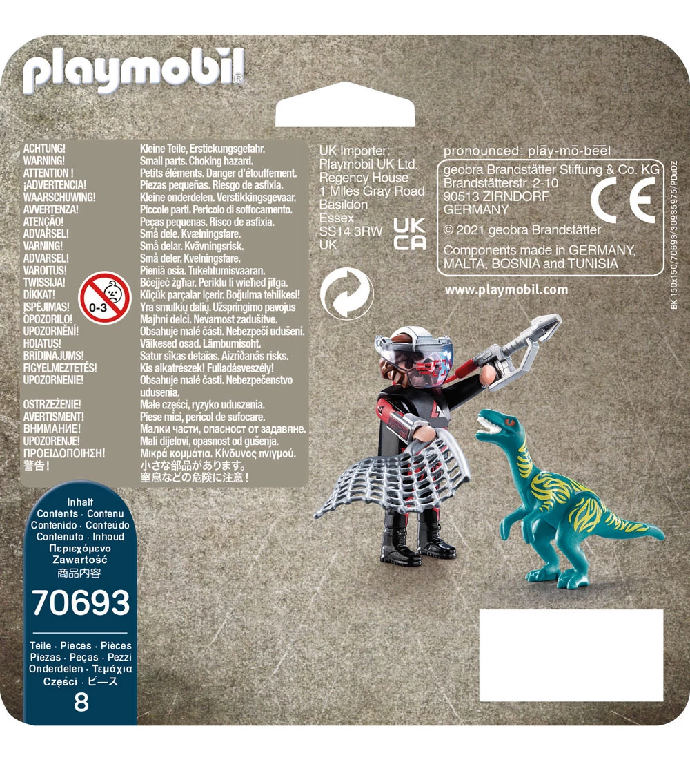 Playmobil DuoPack - Velociraptor Med Dinofanger - 70693 - 8 Del - Billede 2