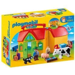 Playmobil 1-2-3 - Rejsebondegård Med Dyr 6962