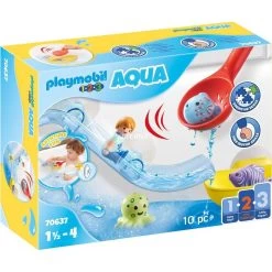 Playmobil 1.2.3 Aqua Water Slide With Sea Animals 70637
