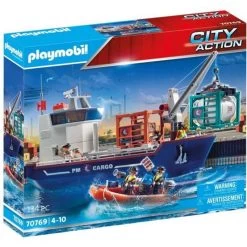 Playmobil City Action Cargo Ship With Boat 70769