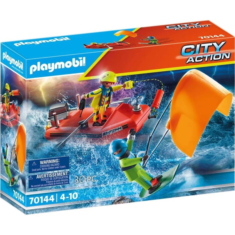 Playmobil Kitesurfer Rescue With Speedboat 70144