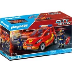 Playmobil Small Fire Department Vehicle With Firefighters 71035