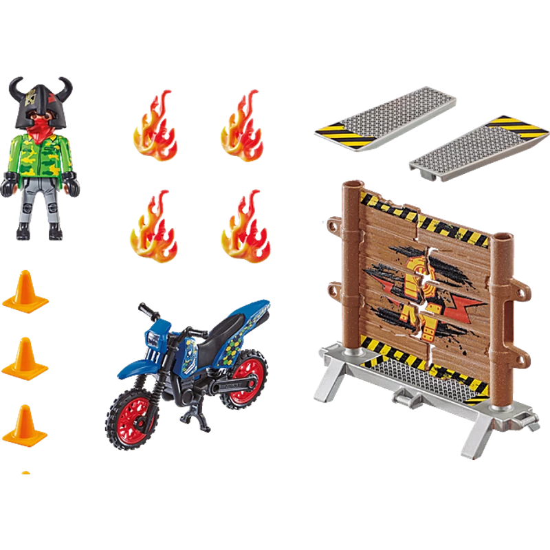 Playmobil Stunt Show Motocross With Fiery Wall 70553 - Billede 2