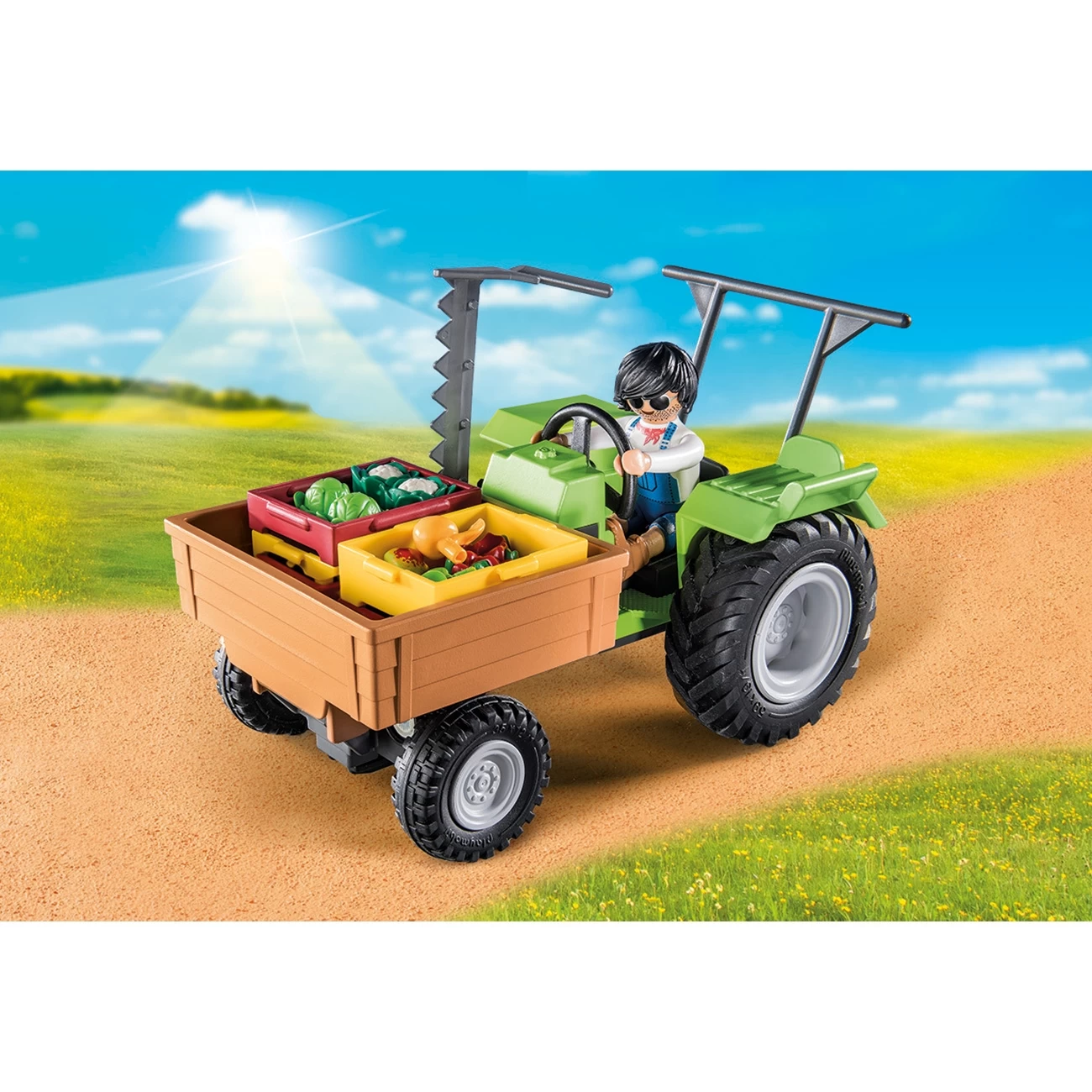 Playmobil® Country - Traktor Med Anhænger - Billede 3